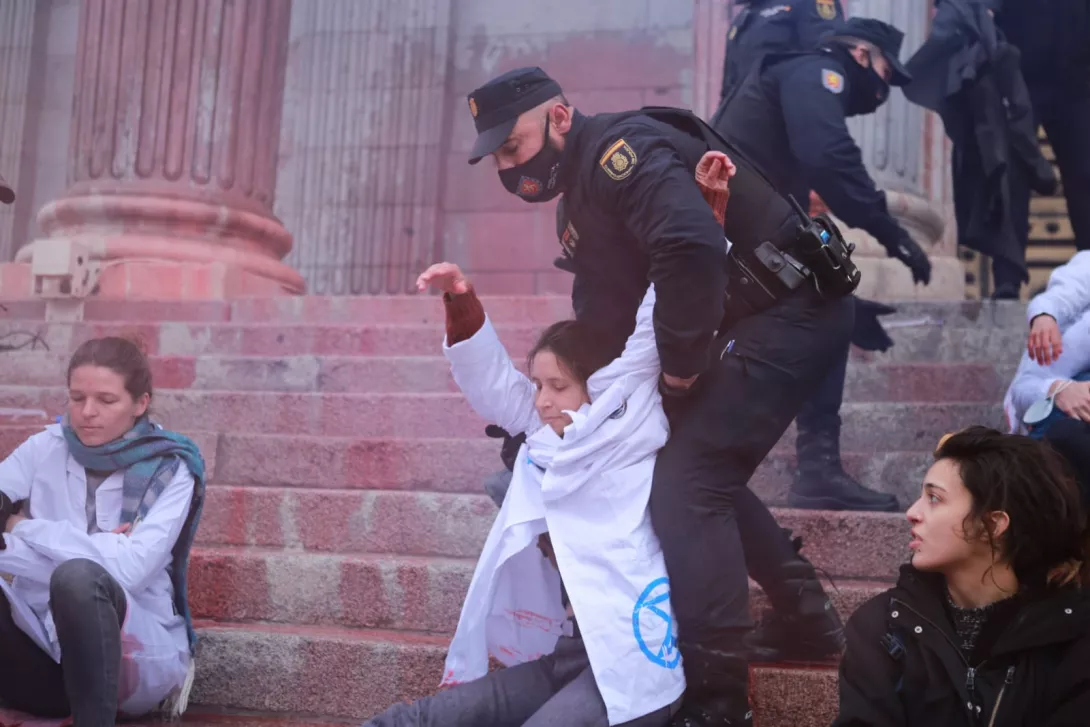 Belén Díaz, ambientóloga, detenida en el acto del pasado 6 de abril en el Congreso de los Diputados.