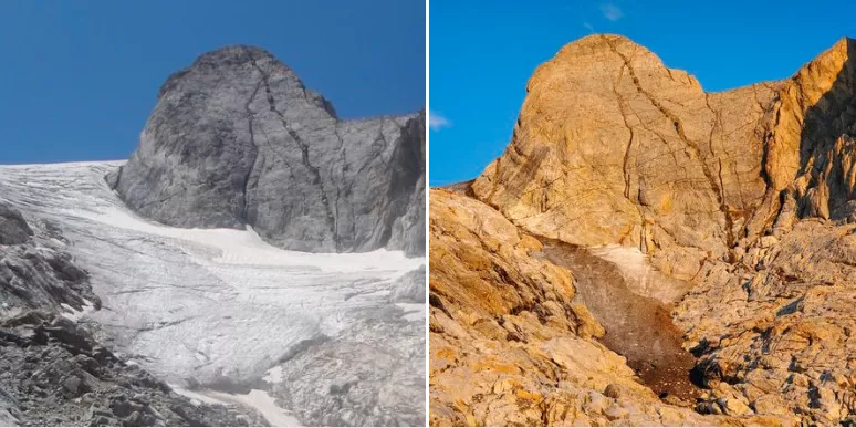 Regressió de la glacera d’Ossoue (Comparativa 2012-2022, Jordi Camins)