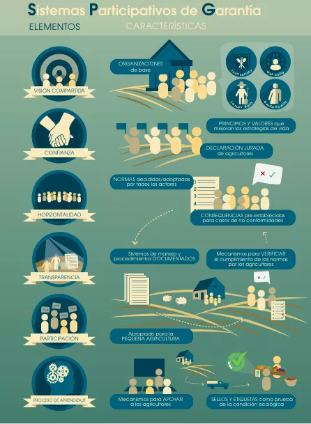 Esquema de funcionament dels Sistemes Participatius de Garantia (IFOAM, Organics International, 2008)